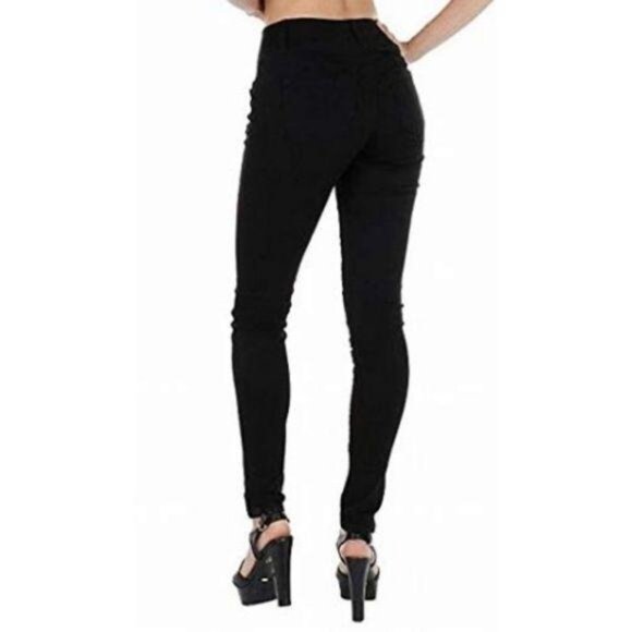 Wax Black High Waist Push-Up Jeans Stretchy Butt Enhancing - Picture 3 of 3
